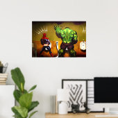 おもしろい，トイレ紙，スーパーヒーロー，ヒーロー，ユーモア ポスター (ホームオフィス)