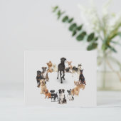 おもしろい·ドッグがペットの大型時計 ポストカード (スタンド正面)