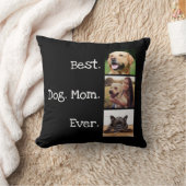 おもしろい·ドッ最高のグ·マム·エバー·引用文3フォトコラージュ·ブラック クッション (ブランケット)