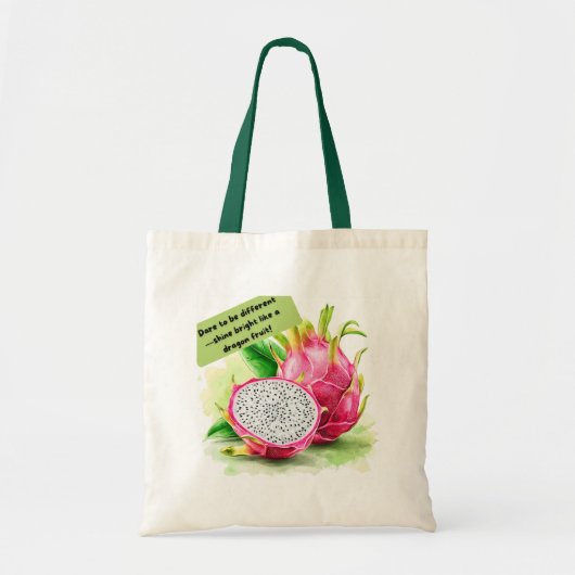 おもしろい&ドラゴやる気を起こさせるンフルーツプリントクッション トートバッグ (正面)