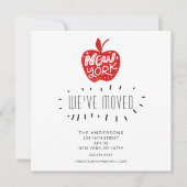 おもしろい・ニューヨーク・レッド・アップル・ムービング・アナウンス・カード 招待状 (正面)