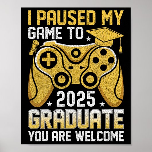 おもしろい+ネタ+2025年卒業のためゲームを一時停止しました ゲーム ポスター (正面)