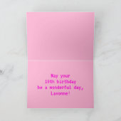 おもしろい,ネルディ,オタク系の,ピンク, 8ビットスタイル10誕生日 カード (内部)