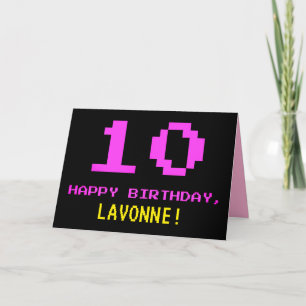 おもしろい,ネルディ,オタク系の,ピンク, 8ビットスタイル10誕生日 カード