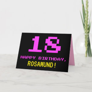 おもしろい，ネルディ，オタク系の，ピンク， 8ビットスタイル18誕生日 カード