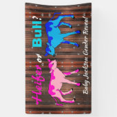 おもしろい「ハイファーまたはブル」性別開示 横断幕 (縦)