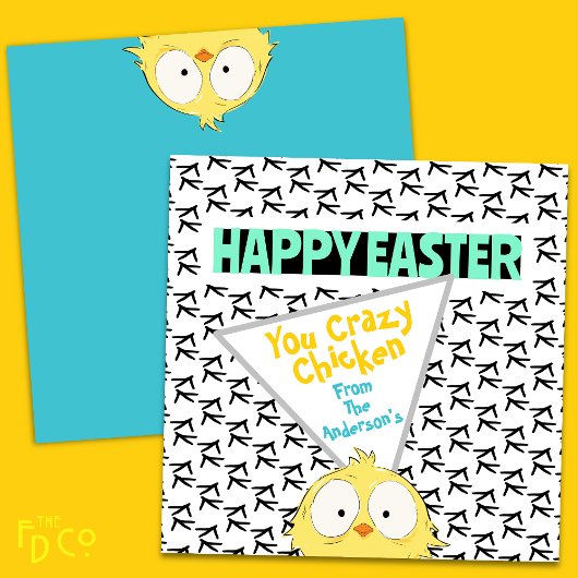 おもしろい「ハッピーイースターユー熱狂するチキン」 | イースター シーズンカード