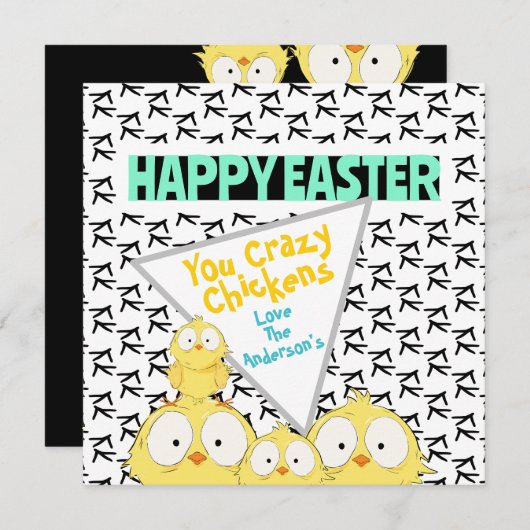 おもしろい「ハッピーイースター」お前の熱狂する鶏 | シーズンカード (正面/裏面)