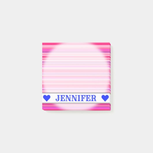 おもしろい、ハッピー、ピガーリーンク、紫のパタストライプーン ポストイット (正面)