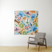 おもしろい・パスポート・スタンプ・タペストリ タペストリー (インサイチュ)