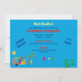 おもしろい&ヒッピーカラフルキャンパー退職金 招待状 (裏面)