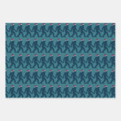 おもしろい&ビグお洒落フートサンタハットブルークリスマス ラッピングペーパーシート (正面2)