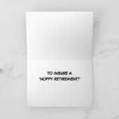 おもしろい、ビール好き退職折り畳みカード サンキューカード (内部)