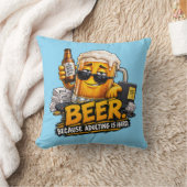 おもしろい ビール 投げ枕 クッション (ブランケット)