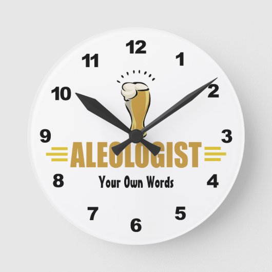 おもしろい ビール ALEOLOGIST カスタム丸型時計 ラウンド壁時計 (正面)
