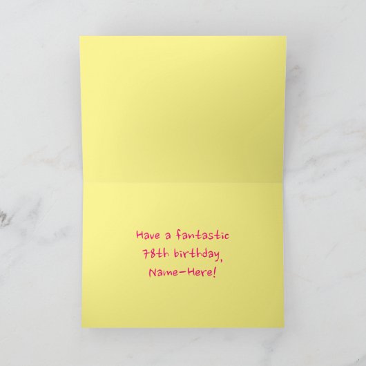 おもしろい·ピストライプンク·ハートズ、レインボー#78誕生日 カード (内部)