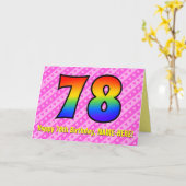 おもしろい·ピストライプンク·ハートズ、レインボー#78誕生日 カード (黄色い花)