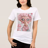 おもしろい ピンク サッシー エイジング トライブレンドTシャツ (正面)