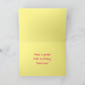 おもしろい·ピンストライプク·ハートズ、レインボー#19誕生日 カード (内部)