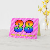 おもしろい·ピンストライプク·ハートズ、レインボー# 38誕生日 カード (黄色い花)