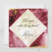 おもしろい、ファンキー金ゴールドモダンハートバレンタイン シーズンカード (裏面)