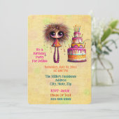 おもしろい&フェスティバルお洒落誕生日ガール 招待状 (スタンド正面)