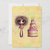 おもしろい&フェスティバルお洒落誕生日ガール 招待状 (裏面)