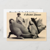 おもしろい&フェスティバルアンティークブライダルシャワー招待状 招待状 (正面/裏面)