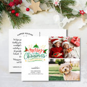 おもしろい、フェスティバルメリークリスマス、2枚の写真はがき ポストカード