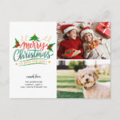 おもしろい、フェスティバルメリークリスマス、2枚の写真はがき ポストカード (正面)
