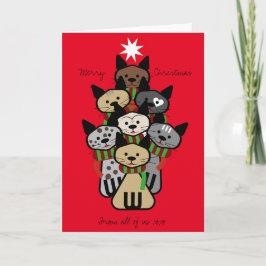 おもしろい&フェスティバル猫科の動物クリスマスツリー シーズンカード