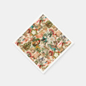 おもしろい、フェスティバル&ヴィンテージカラフルクリスマスエフェメラ スタンダードカクテルナプキン (角)