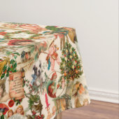 おもしろい、フェスティバル&ヴィンテージカラフルクリスマスエフェメラ テーブルクロス (インサイチュ)