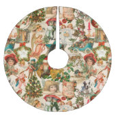 おもしろい、フェスティバル&ヴィンテージカラフルクリスマスエフェメラ ブラッシュドポリエステルツリースカート (正面)