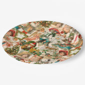 おもしろい、フェスティバル&ヴィンテージカラフルクリスマスエフェメラ ペーパープレート (アングル)