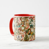 おもしろい、フェスティバル&ヴィンテージカラフルクリスマスエフェメラ マグカップ (正面左)