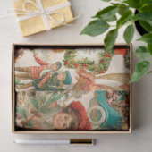 おもしろい、フェスティバル&ヴィンテージカラフルクリスマスエフェメラ 薄葉紙 (ギフト)