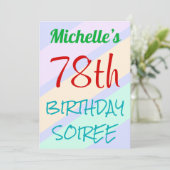 おもしろい、ベーシック「第78誕生日SOIREE」招待状 招待状 (スタンド正面)