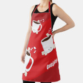 おもしろい・ホットチョコレート・ネーム・クリスマス エプロン (インサイチュ)