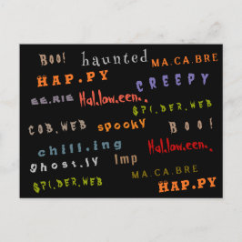 おもしろい&ホリカラフルデイタイポグラフィハロウィーンスピリット ポストカード