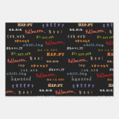 おもしろい&ホリカラフルデイタイポグラフィハロウィーンスピリット ラッピングペーパーシート (正面)