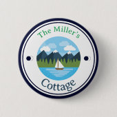 おもしろい!ボタン – コテージ- パーソナライズされた – 名前の追加 缶バッジ (正面)