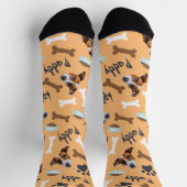 おもしろい&マイおもしろいドッグス顔オンザソックス ソックス (上部)