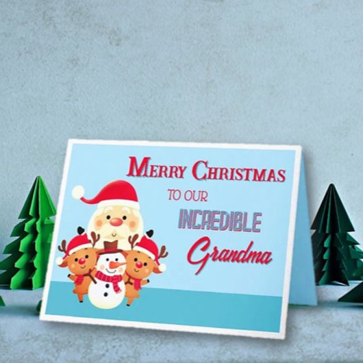 おもしろい!メリークリスマスおばあちゃん カード