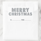 おもしろい、メリークリスマスホリデーギフトラベル |グレー 長方形シール (バッグ)