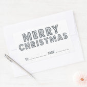 おもしろい、メリークリスマスホリデーギフトラベル |グレー 長方形シール (封筒)