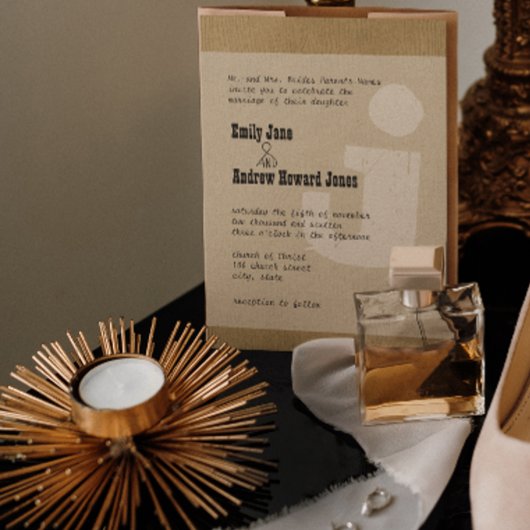 おもしろい&モファンキーングラムウェスタンスタイルウッドグレイン 招待状