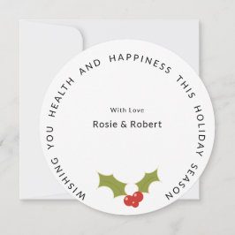 おもしろい、ラウンド、ミニマルクリスマスツリー シーズンカード