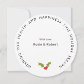 おもしろい、ラウンド、ミニマルクリスマスツリー シーズンカード (裏面)