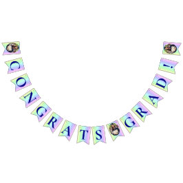 おもしろい、レインボーカラフルストライプズ卒業写真 バンティングフラッグ